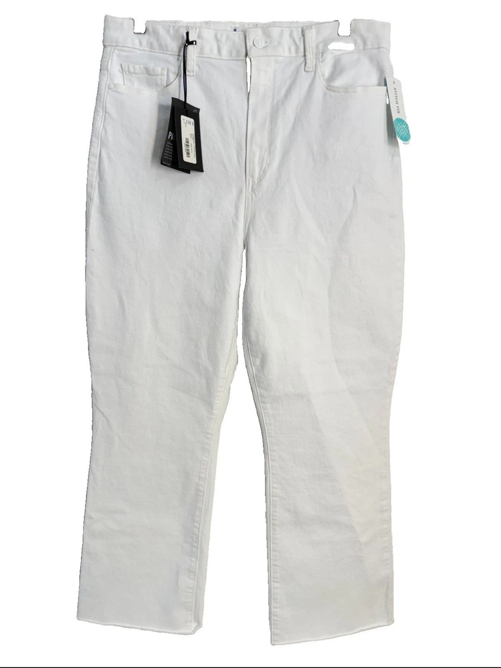 PAIGE Courtney High Rise‎ Relaxed Ankle Flare Jeans Raw Hem Size 32